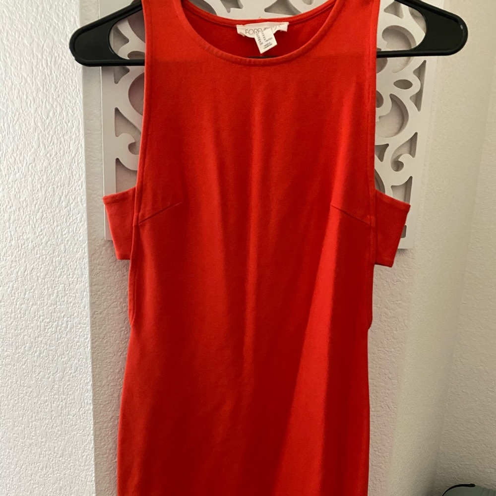 Bright orange bodycon dress